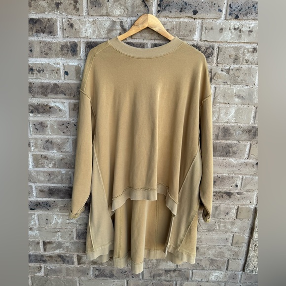 Free People yellow/jaute Iggy Pullover Sweatshirt Size Small - Picture 3 of 12
